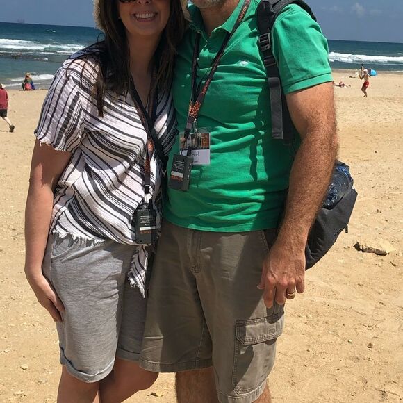 STARKx Short Sleeve Cotton Tie Knot Gauze Top V-Neck Stripe White Grey S - Picture 8 of 10